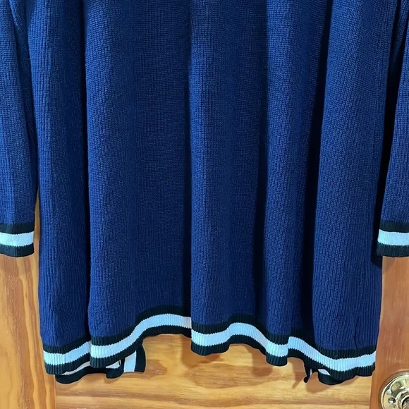 Torrid Colorblock Navy Blue Open Front Long Line Cardigan Sweater Size 3 - Picture 13 of 14